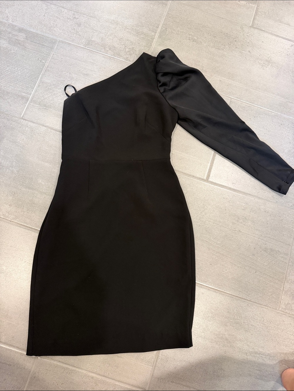 Eliza J Black One-Shoulder Long-Sleeve Cocktail Dress